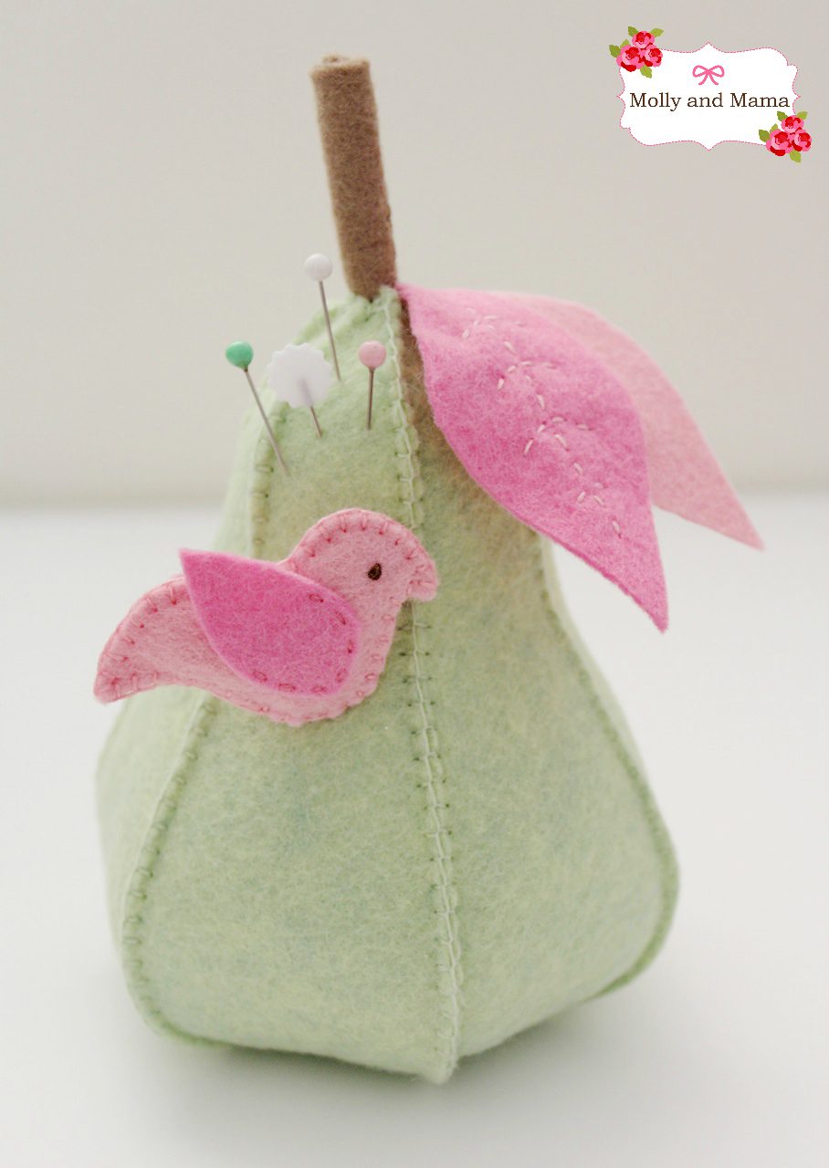 A Felt Pear Pin Cushion