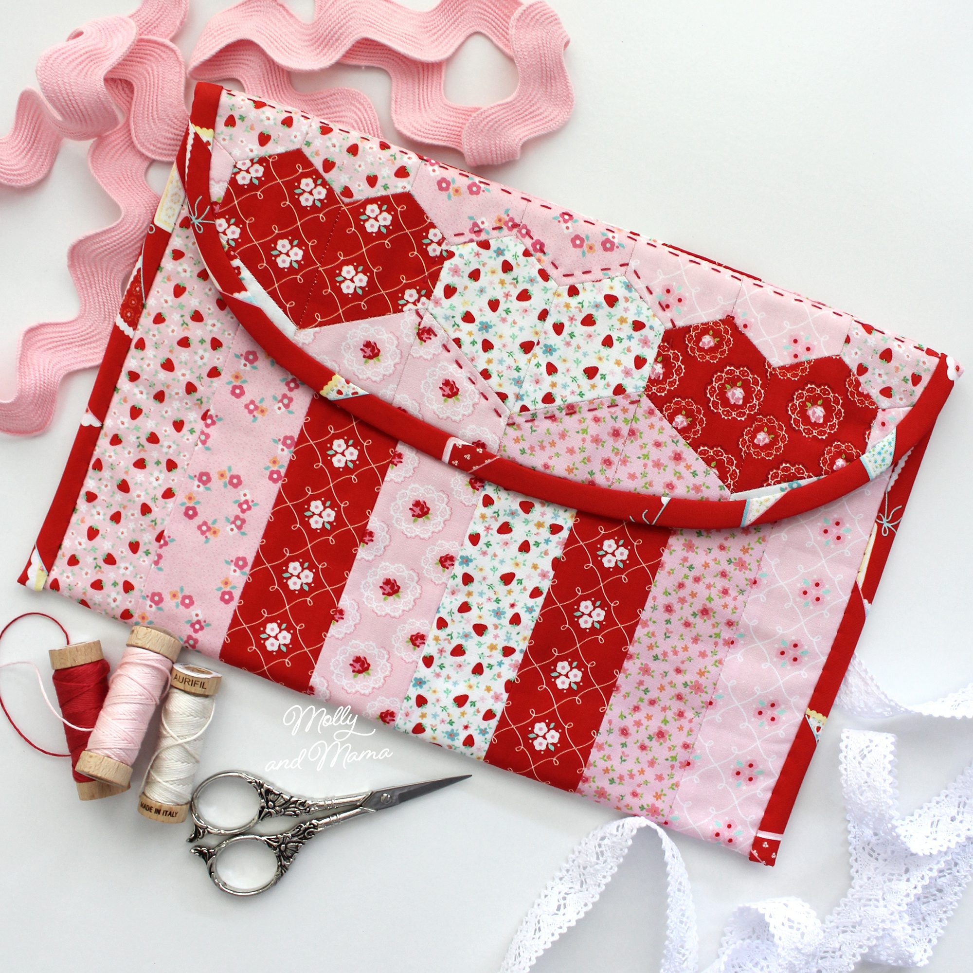 A Valentine’s Version of The Summer Rose Pouch