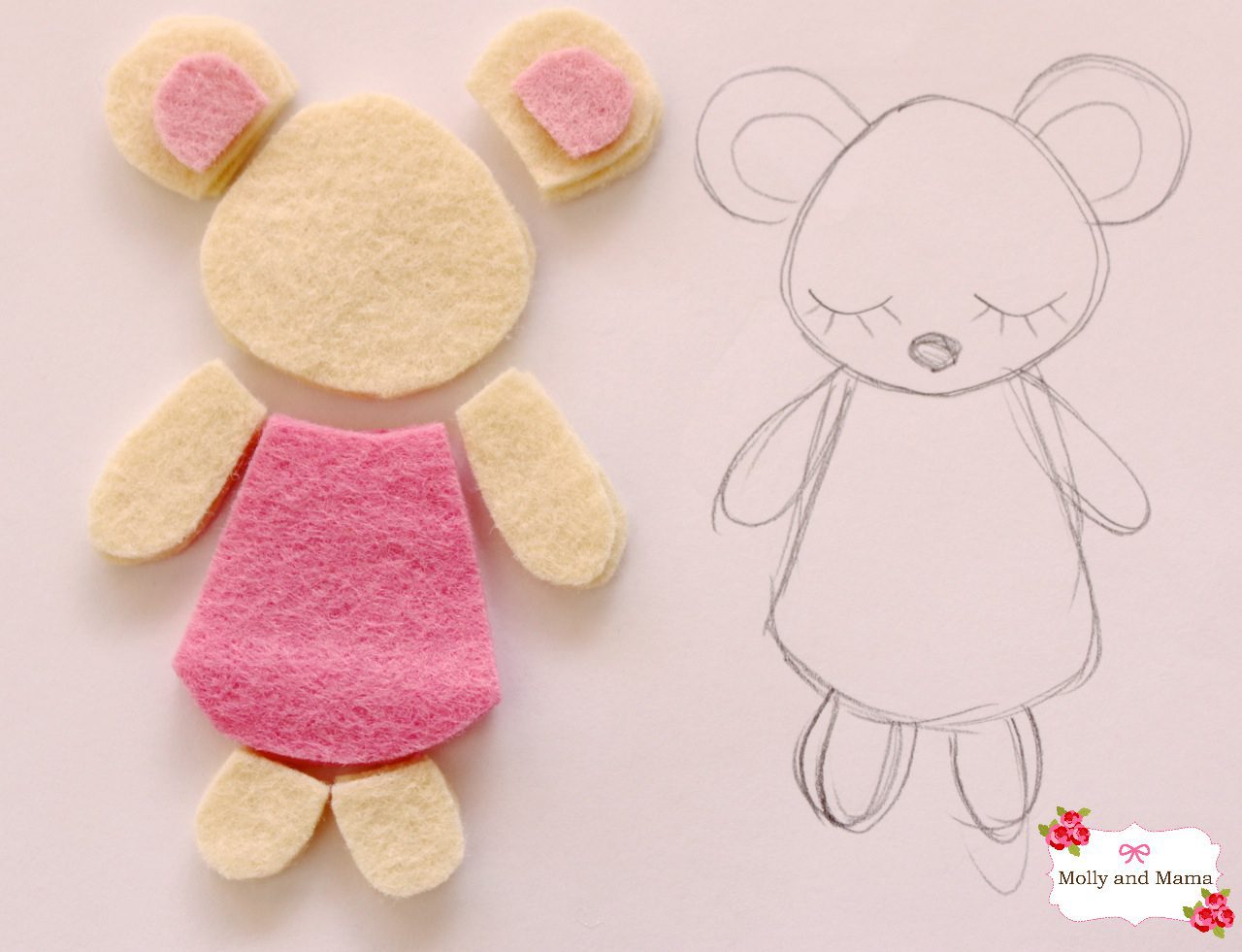 Christmas Mouse and Stocking Tutorial from Molly and Mama