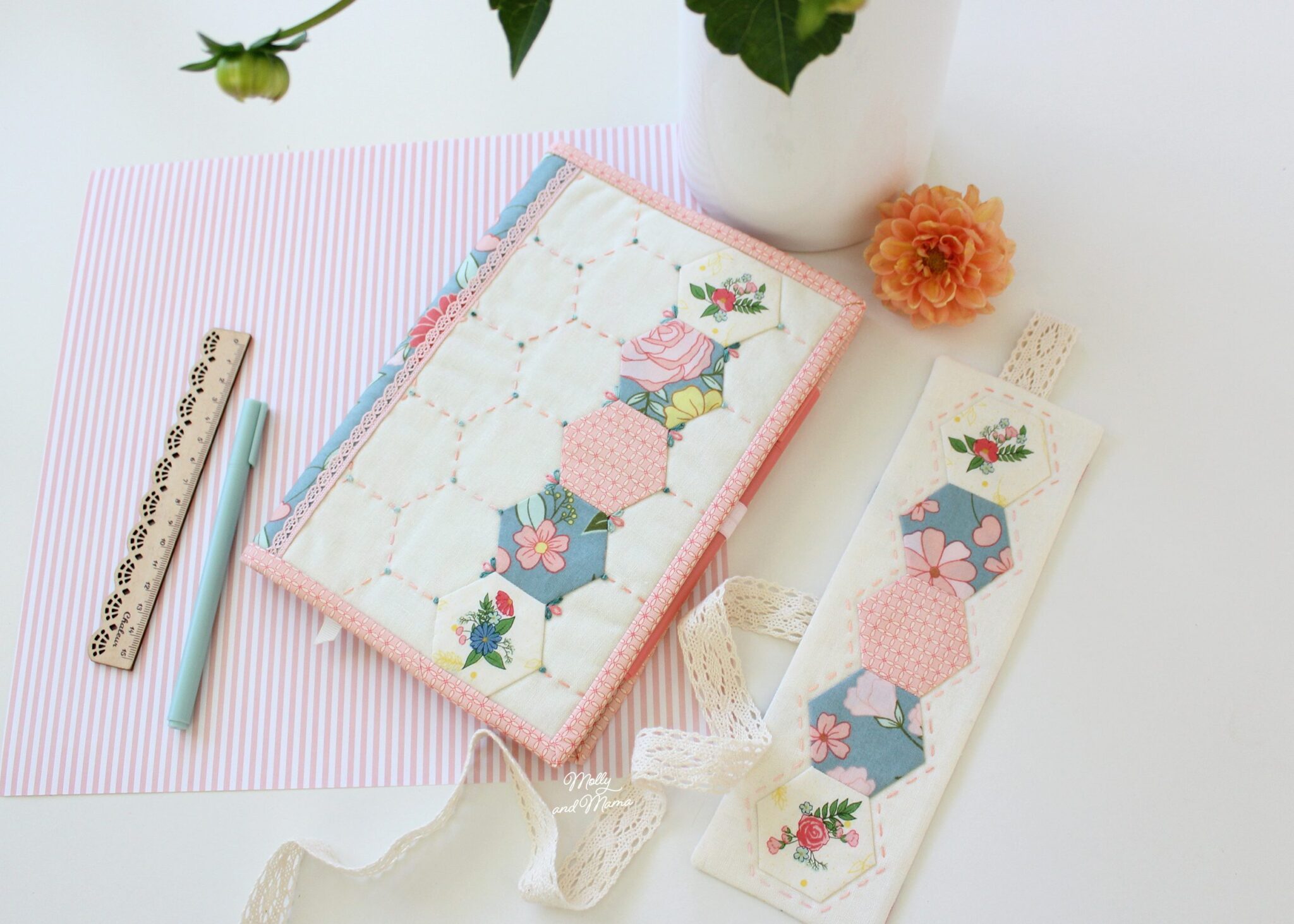 A Beautiful Journal Cover Pattern and a Free Bookmark Tutorial!